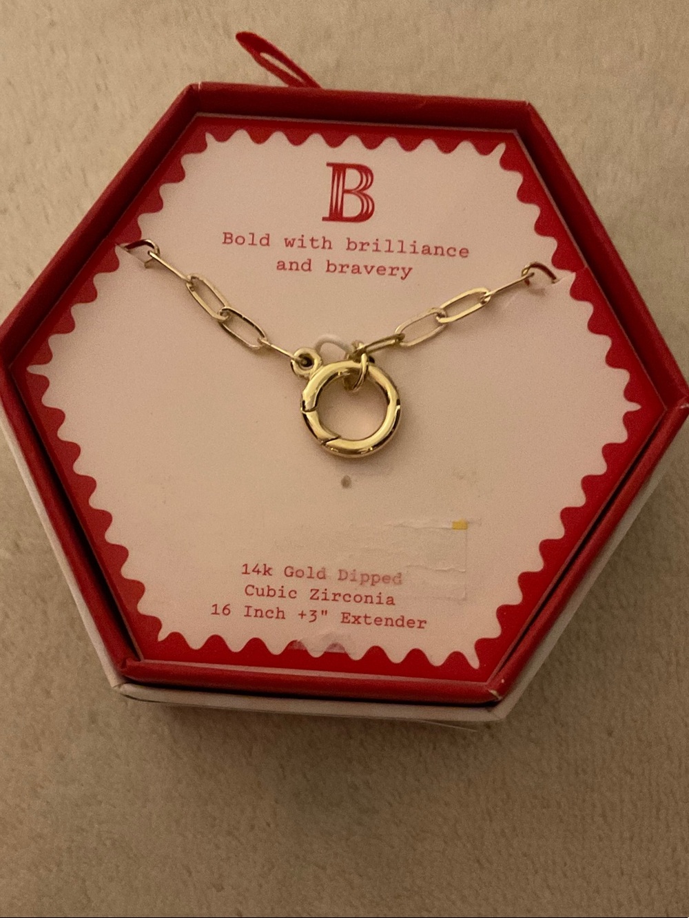 a new day Gold-Tone Paperclip Chain Necklace with Circular Clasp